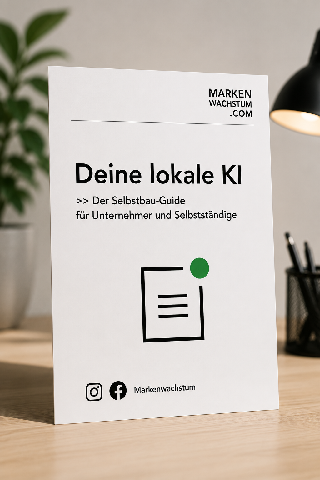 Hochformatige Produktdarstellung von Deine lokale KI